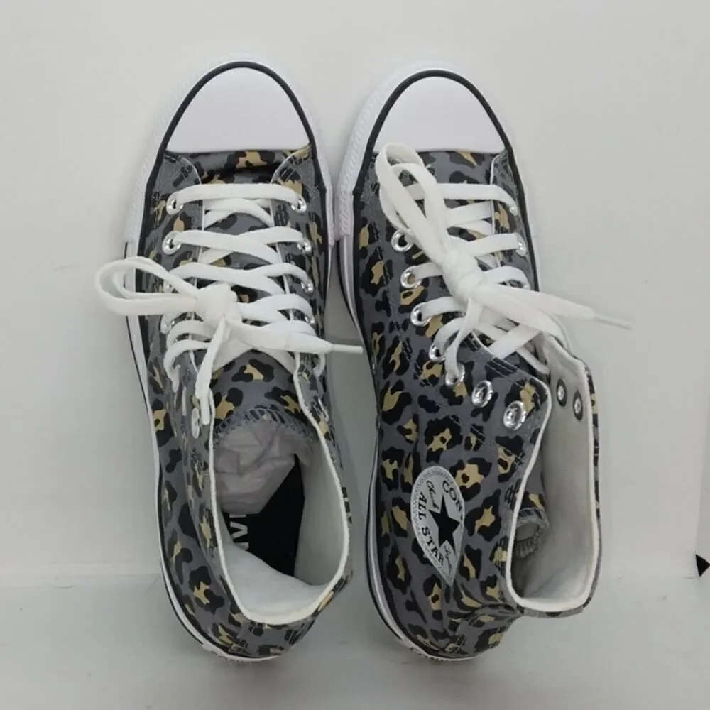 Converse Chuck Taylor AS Womens NEW w/Tags Gray/Black Leopard Sneakers-sz. 8 1/2 - Picture 4 of 7